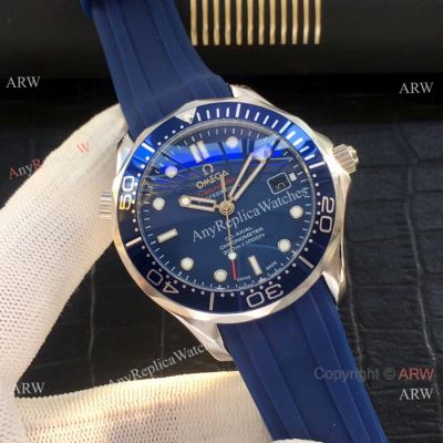 Copy Omega Seamaster James Bond Watches Blue rubber Band